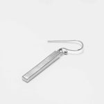Miladi Small Oxidized Silver Earrings with long rectangular geometric design and dangling style