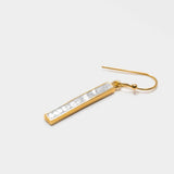 Miladi Small Gold Vermeil Earring with geometric design and raw uncut diamond detail