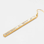 Miladi large gold vermeil dangling earring with raw uncut diamonds in geometric design