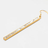 Miladi large gold vermeil dangling earring with raw uncut diamonds in geometric design