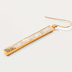 Madeline Gold Vermeil long dangling earrings with pave diamond accents and 18K gold vermeil finish