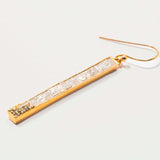 Madeline Gold Vermeil long dangling earrings with pave diamond accents and 18K gold vermeil finish