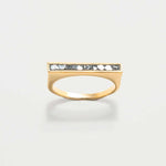 Michelle Gold Vermeil ring with thin line of uncut diamonds set in 18k gold band