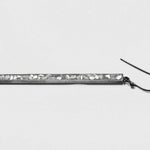 Miladi large oxidized silver earring with raw uncut diamonds and geometric bar design