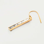 Miladi small gold vermeil earring with raw uncut diamonds in a sleek rectangular design
