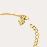 Miladi Gold Vermeil Necklace gold chain with heart-shaped charm and adjustable clasp in 18K gold vermeil