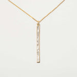Miladi Gold Vermeil Necklace with rectangular pendant featuring raw uncut diamonds and 18K gold vermeil finish