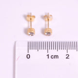 Milgrain Finish Natural Diamond Bezel Stud Earrings in 18K Yellow Gold