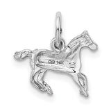 14k White Gold Mini Polished Horse Charm