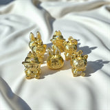 24K Gold Labubu-Inspired THE MONSTERS “Big Into Energy” Series Standing Doll Pendant with Sparkling Moissanite