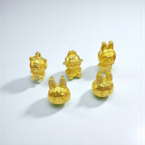 24K Gold Labubu-Inspired THE MONSTERS “Big Into Energy” Series Standing Doll Pendant with Sparkling Moissanite
