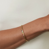 Sapphire Scattered Rainbow Slim Bangle in 14K Gold