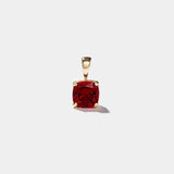 Horizon Boston Red Ruby Pendant with 8mm lab-created ruby in 14k solid gold basket setting