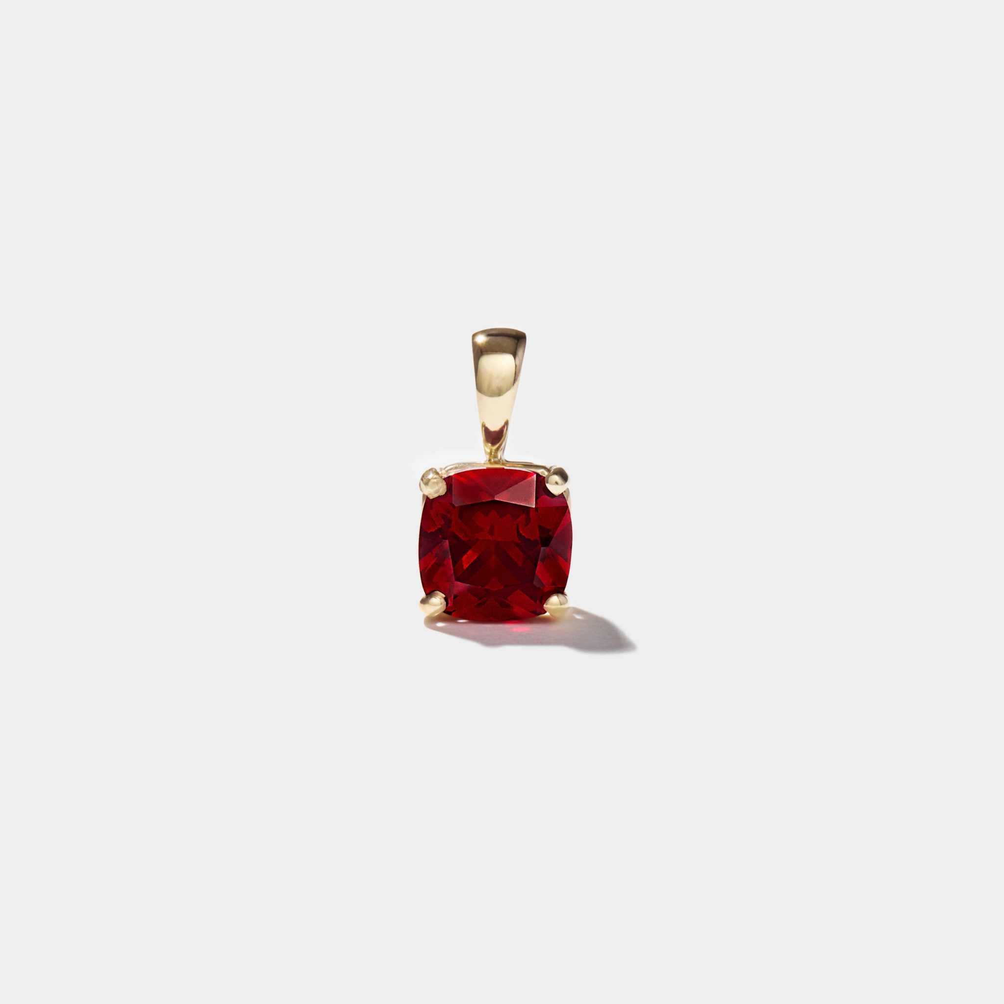 Horizon Boston Red Ruby Pendant with 8mm lab-created ruby in 14k solid gold basket setting