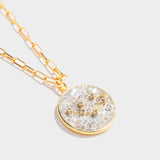 Sagittarius Gold Vermeil Pendant necklace with raw and rose cut diamonds on an 18k gold vermeil chain