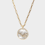 Taurus Gold Vermeil pendant necklace with raw diamonds and rose cut diamonds on an 18k gold vermeil chain