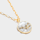 Taurus Gold vermeil pendant necklace with diamond constellation design on an 18k gold chain