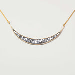 Thane Gold Vermeil Pendant necklace with sliced raw uncut diamonds and 18k gold chain.