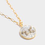 Virgo Gold Vermeil Pendant necklace with raw diamonds and 18k gold layer on sterling silver chain